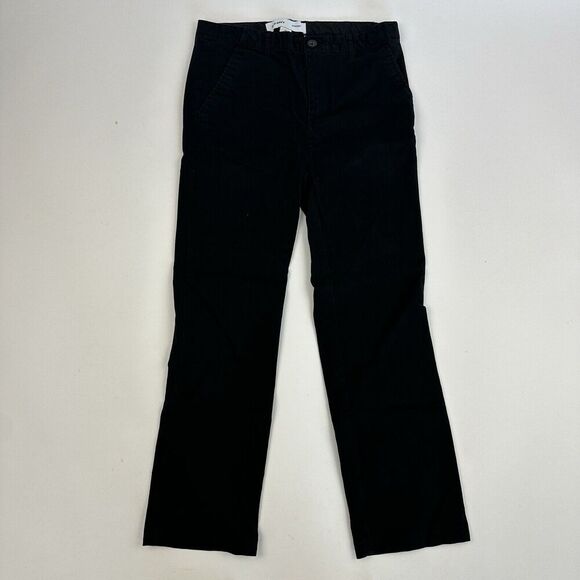 Old Navy Boys Straight Leg FLEX Black Chino Pants Size 12 Husky Cotton - Picture 2 of 11
